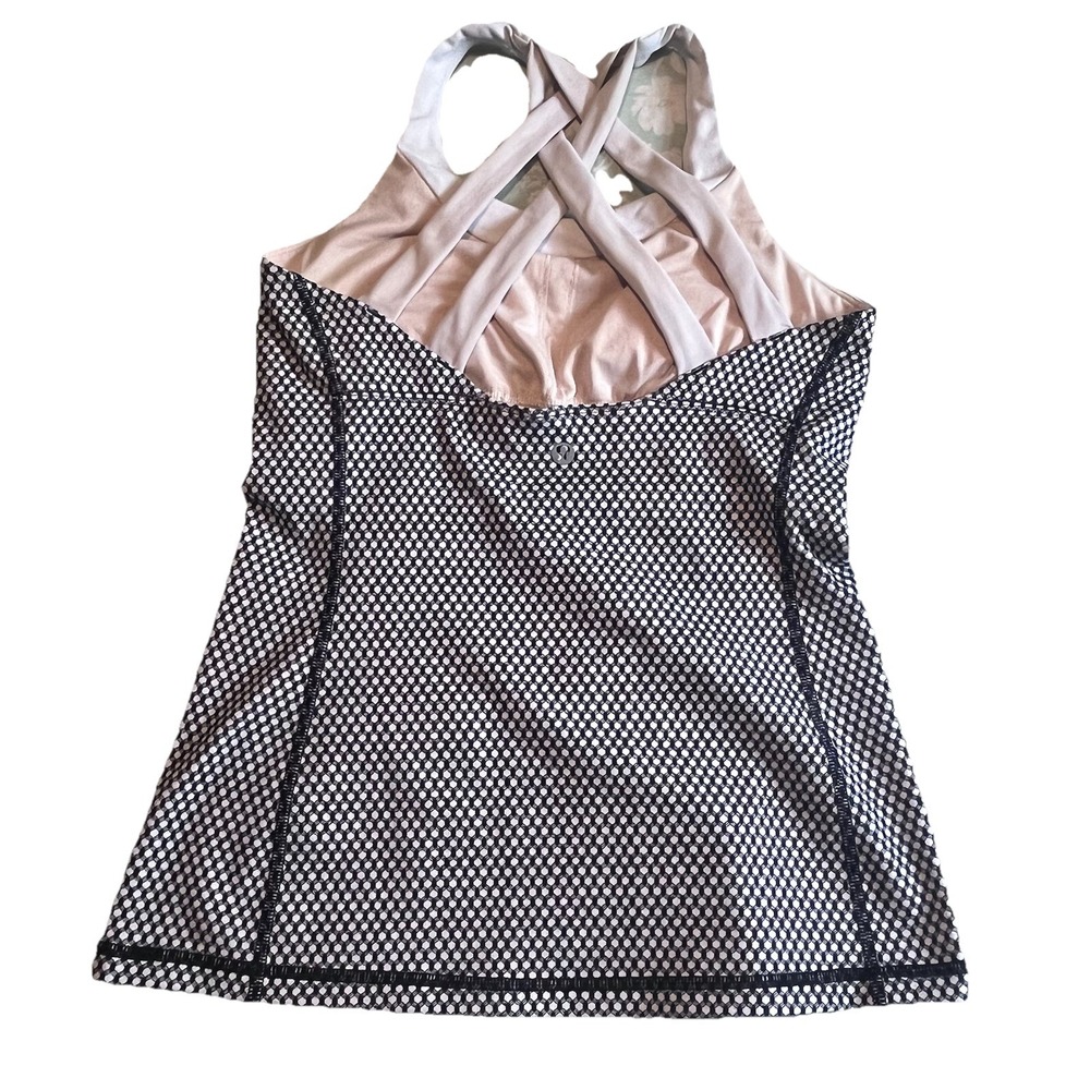 Lululemon Women's Size 6 Thick Strappy Open Back Geometric Padded Bra Tank Top - Picture 2 of 11